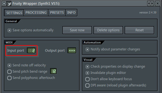 Synth1 channel settings